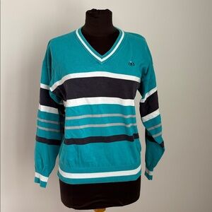 Vintage 90s striped sweater V neck medium small Mark Scot